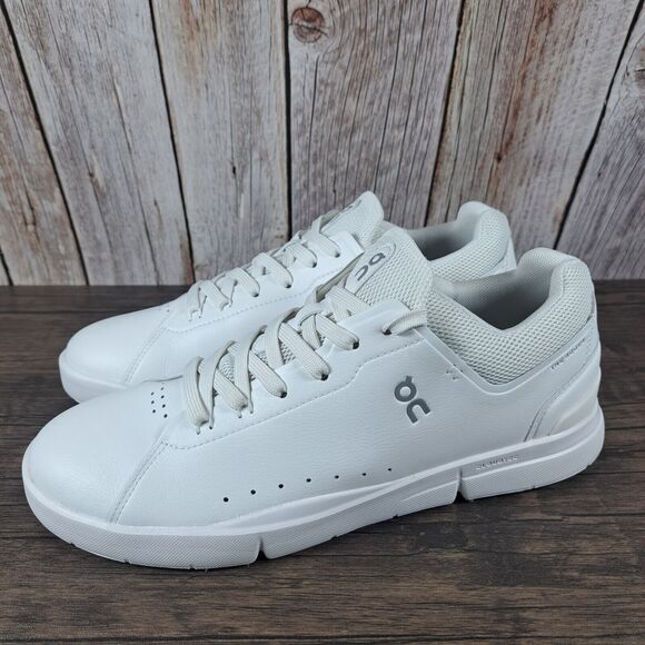 On Cloud THE ROGER Advantage Tennis Sneaker Women's Sz 10.5 White Undyed (VGC)
